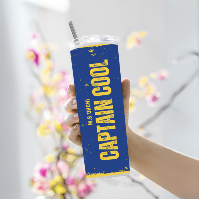 "CAPTAIN COOL- CRICKET FANSHIP" Tumbler with Metal Straw