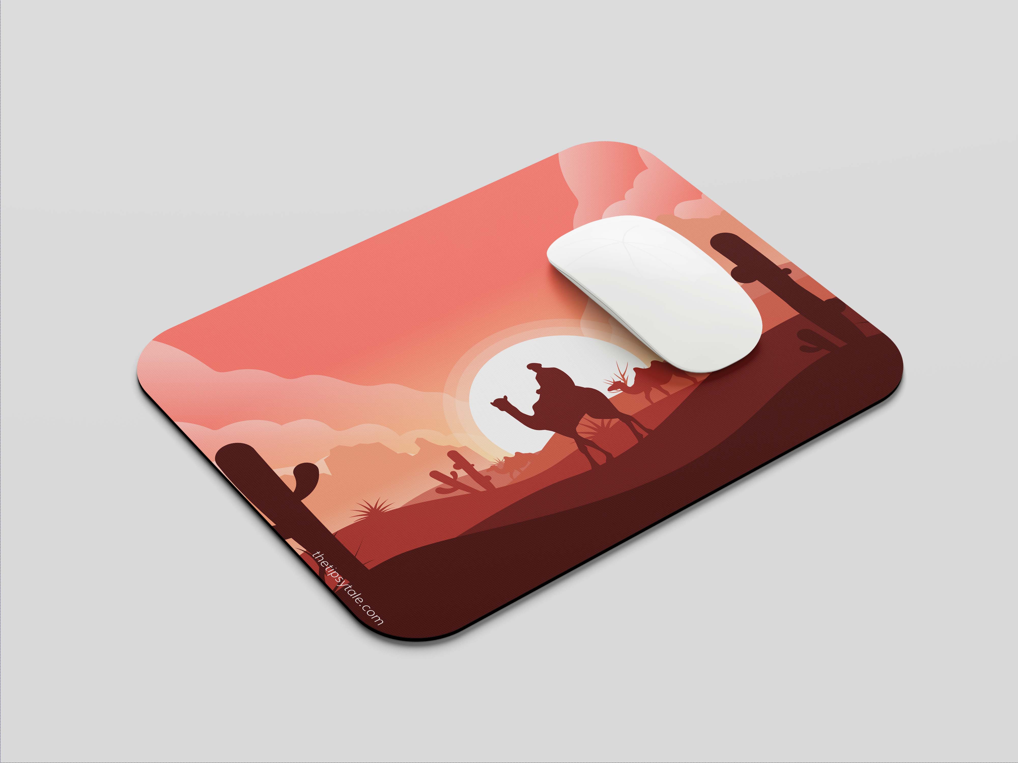 "DESERT ANIMATION VIEW" Mousepad Enhance Your Workspace with Style