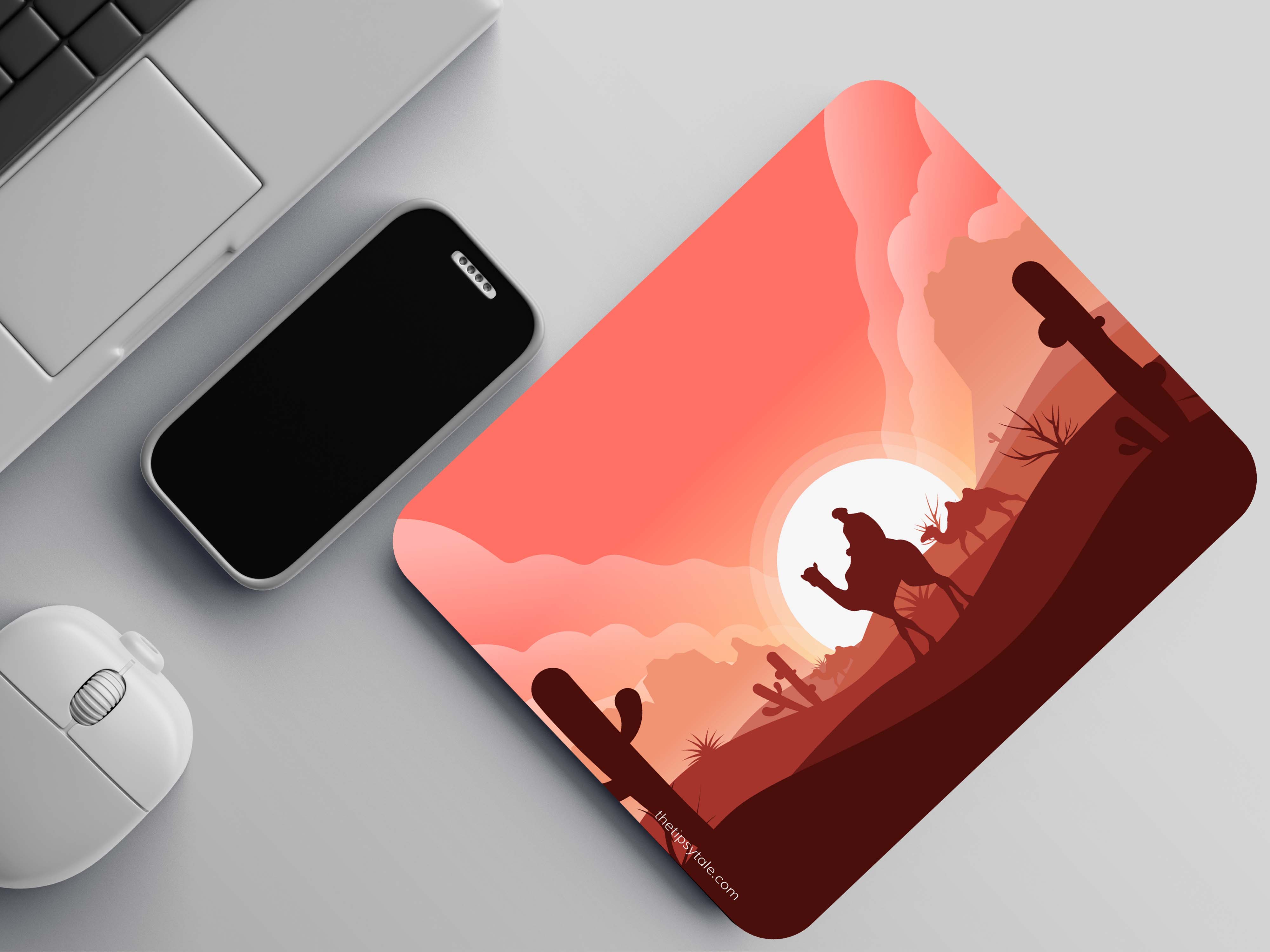 "DESERT ANIMATION VIEW" Mousepad Enhance Your Workspace with Style