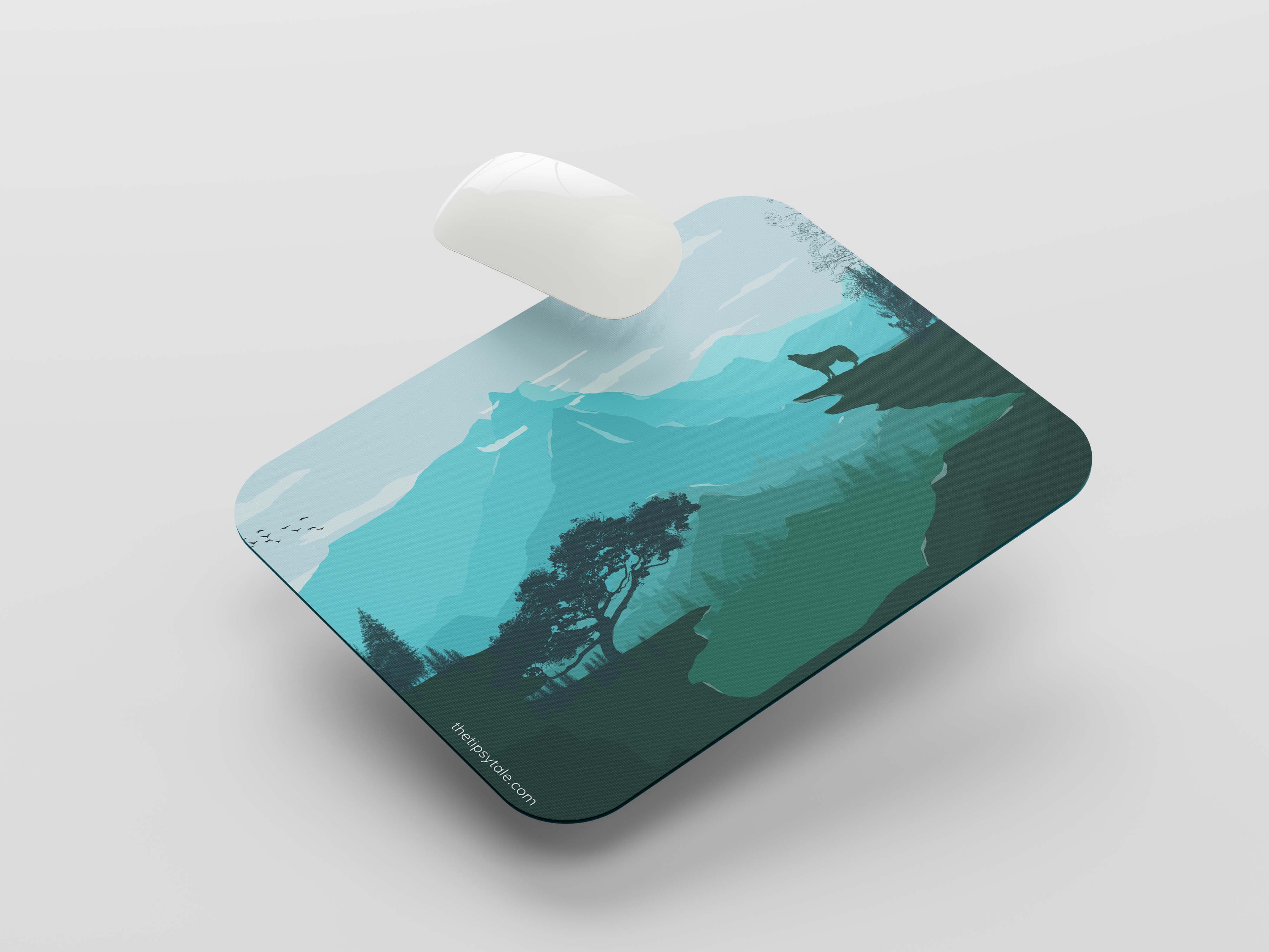 "WOLF IN THE FOREST" Mousepad Enhance Your Workspace with Style