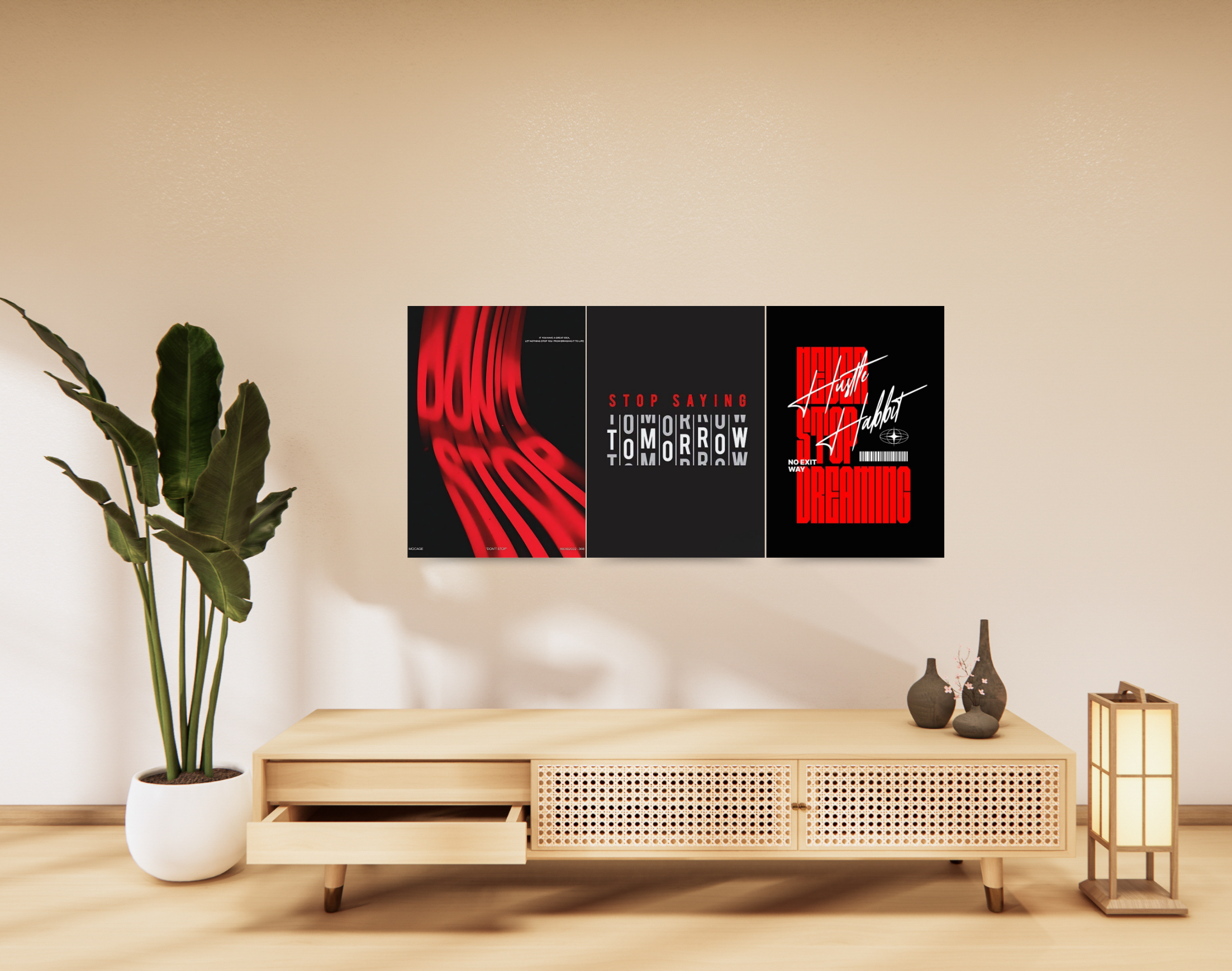 "KEEP MOTIVATION ON"- Shiny & Sturdy Metallic Poster Art That Pops & Sticks