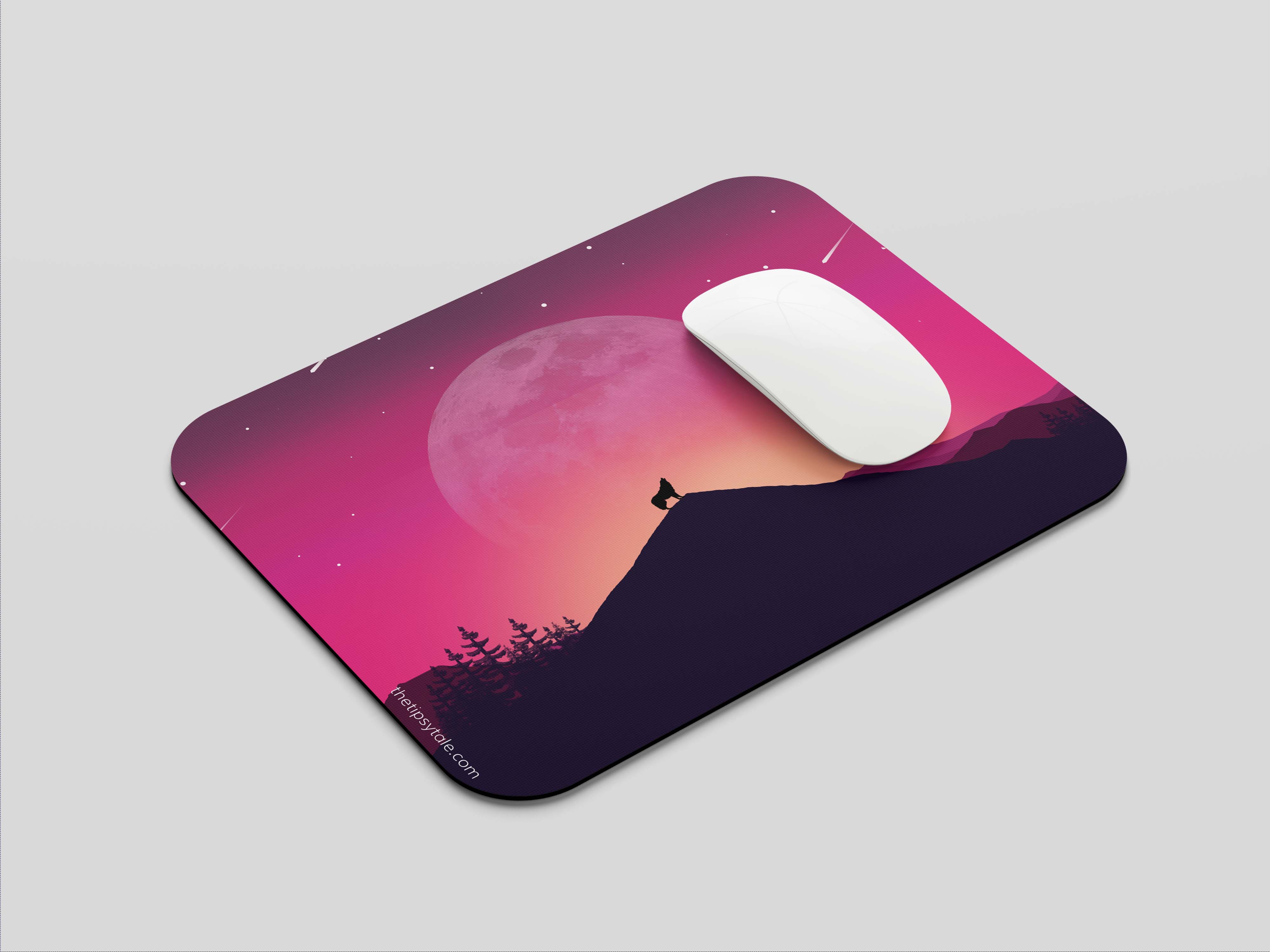 "WOLF IN THE HILLS" Mousepad Enhance Your Workspace with Style