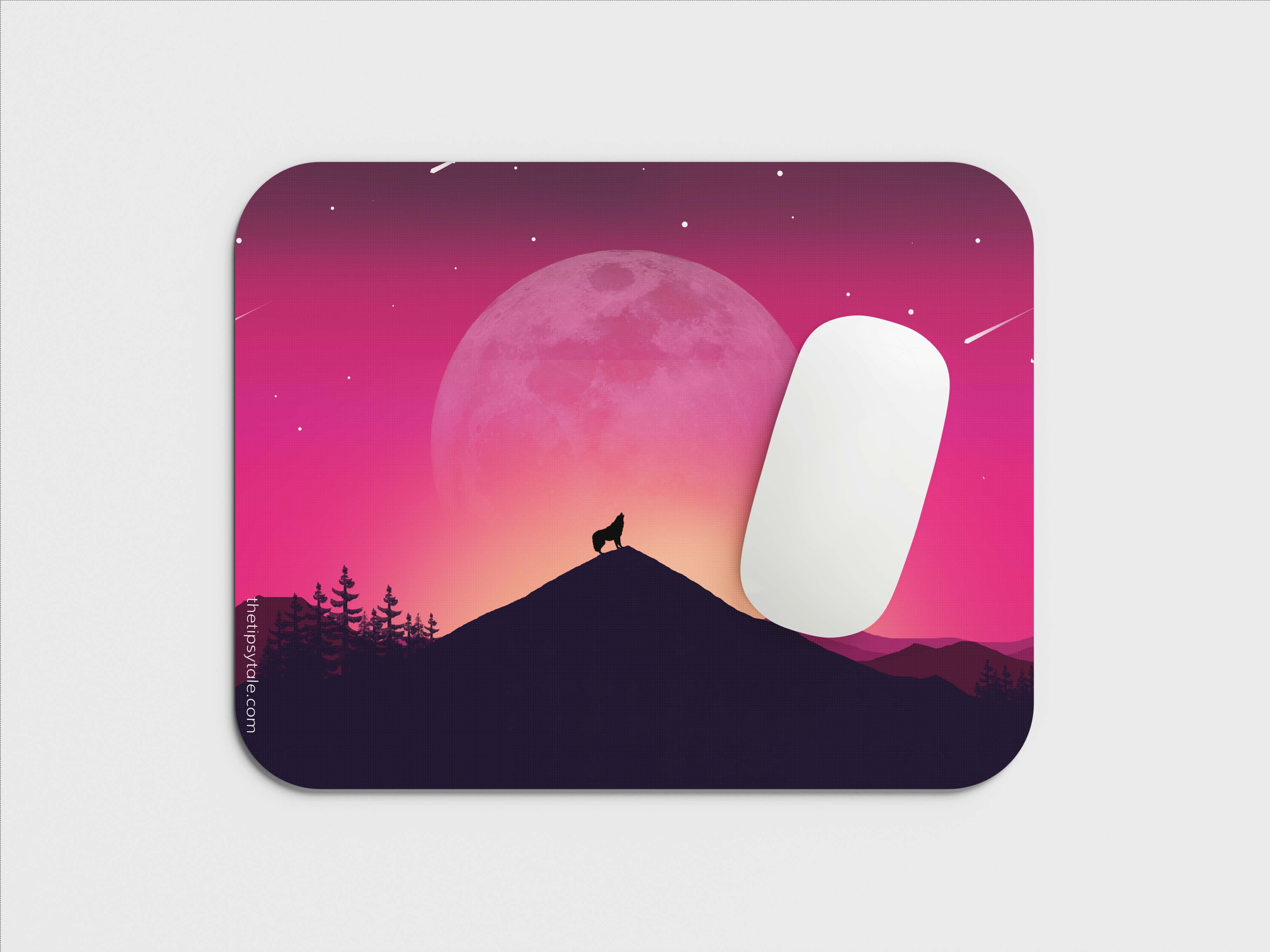 "WOLF IN THE HILLS" Mousepad Enhance Your Workspace with Style