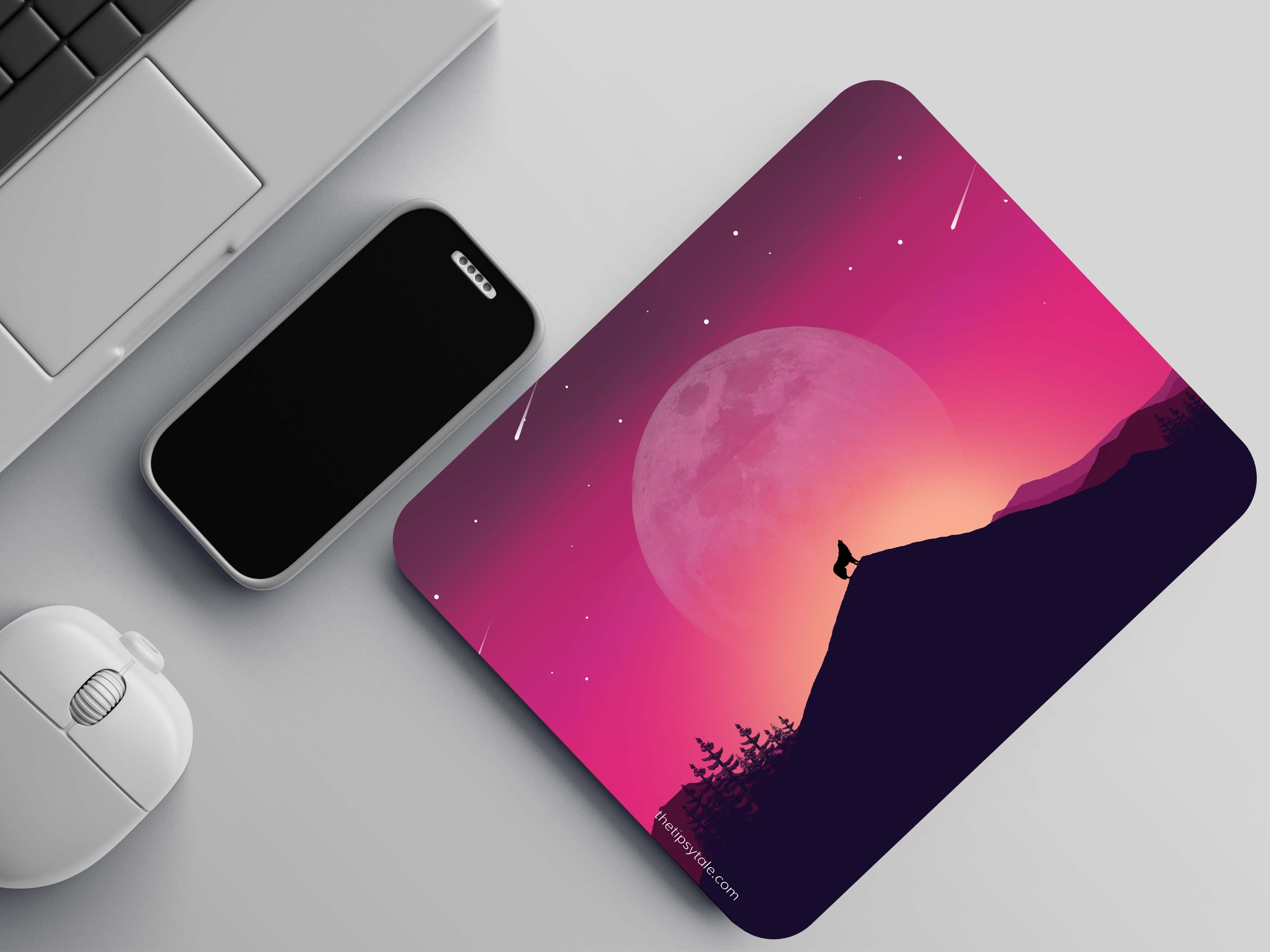 "WOLF IN THE HILLS" Mousepad Enhance Your Workspace with Style