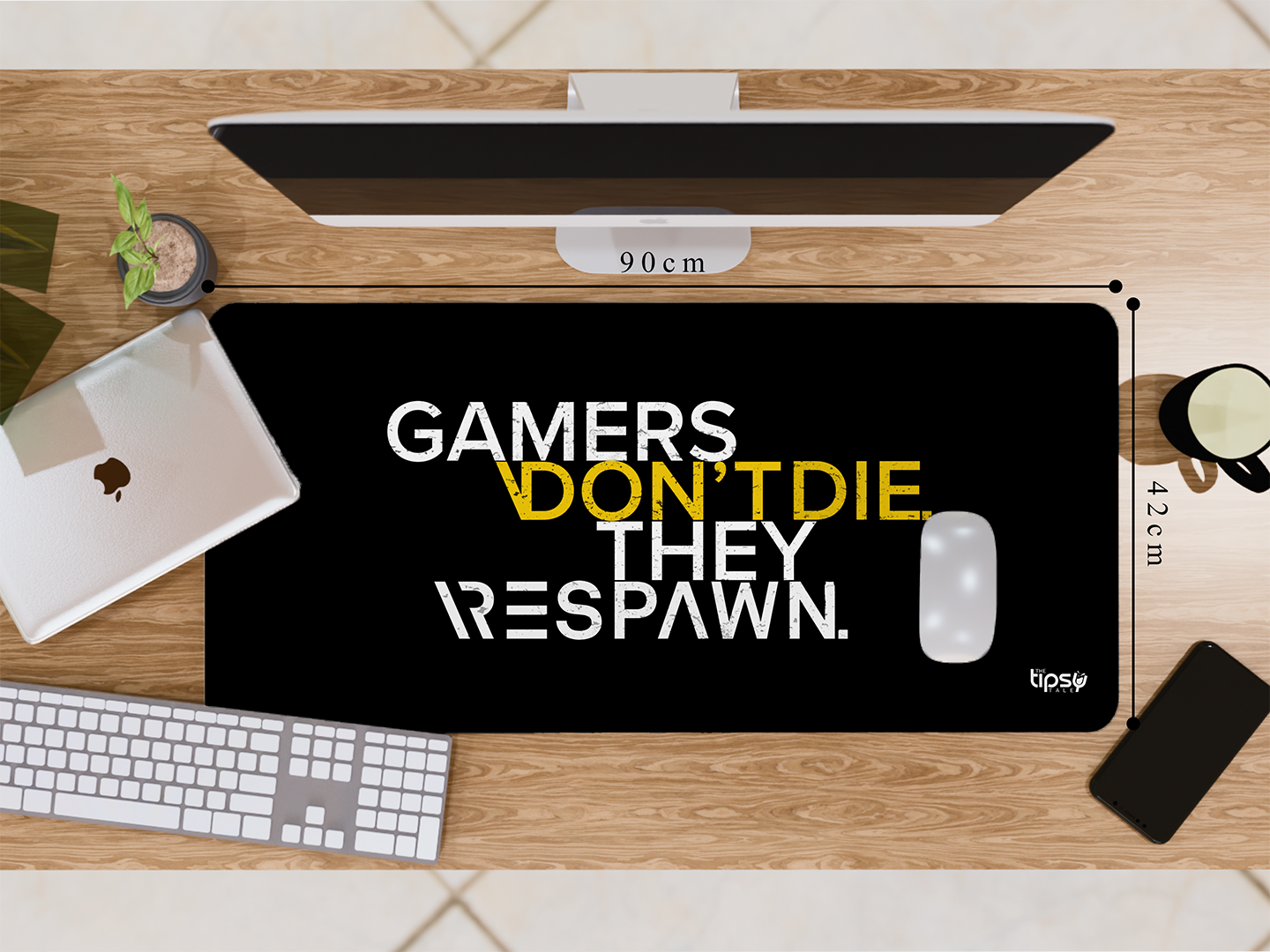 "GAMERS DON'T DIE THEY REPAWN" Gaming Mousepad- Elevate Your Gaming Experience