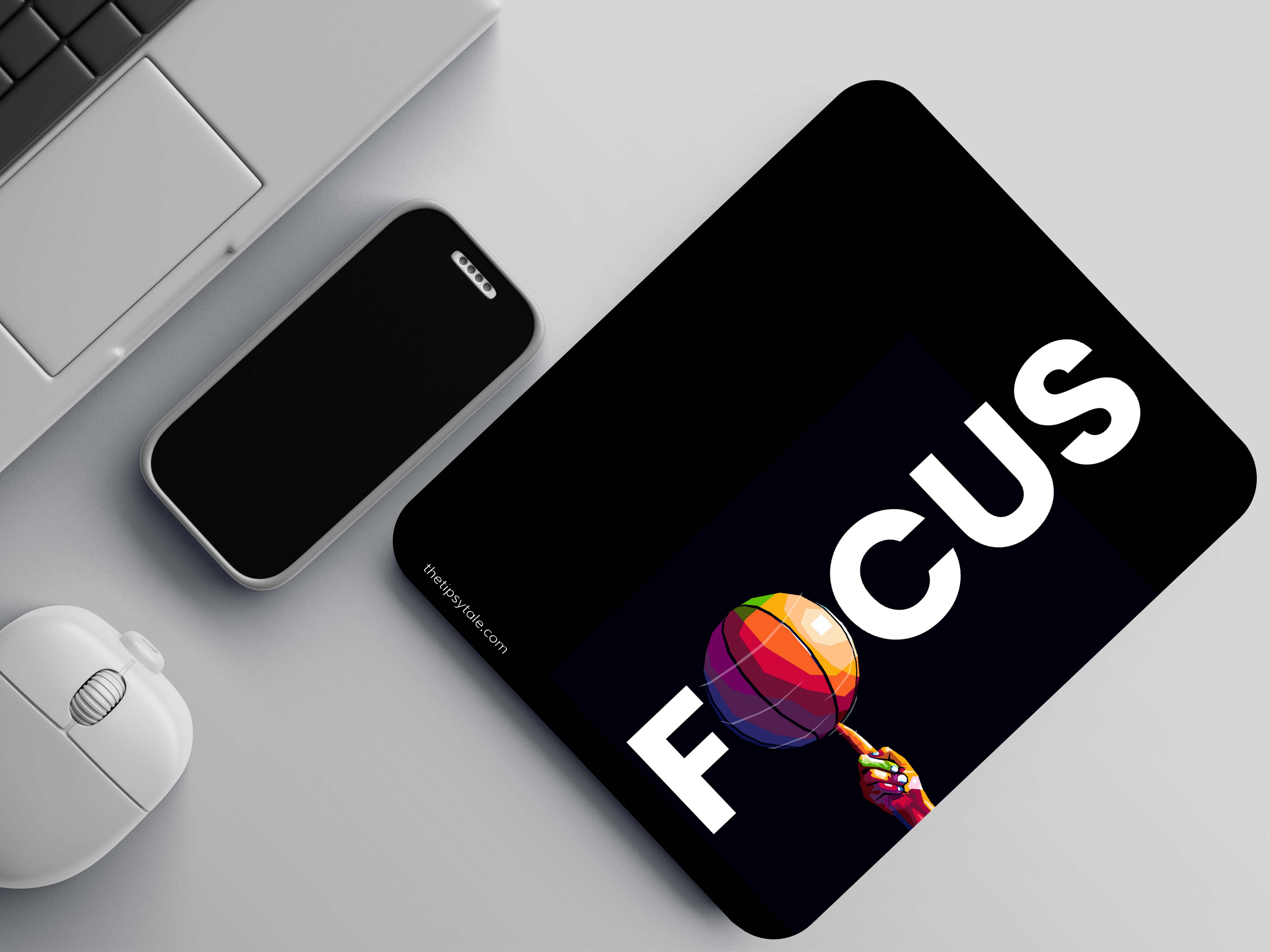 "FOCUS ON THE BALL " Mousepad Enhance Your Workspace with Style