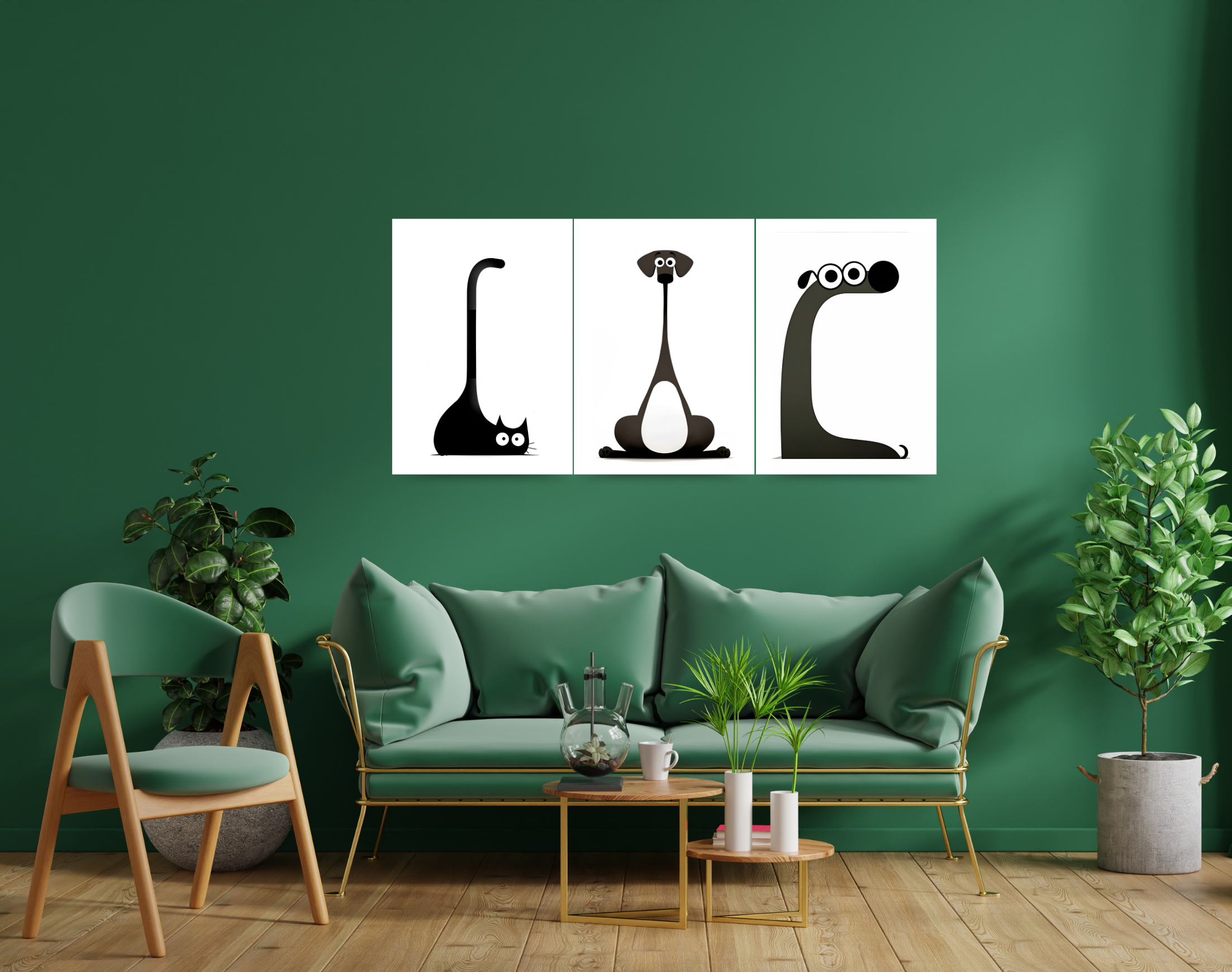 "CARTOON PET ANIMALS"- Shiny & Sturdy Metallic Poster Art That Pops & Sticks
