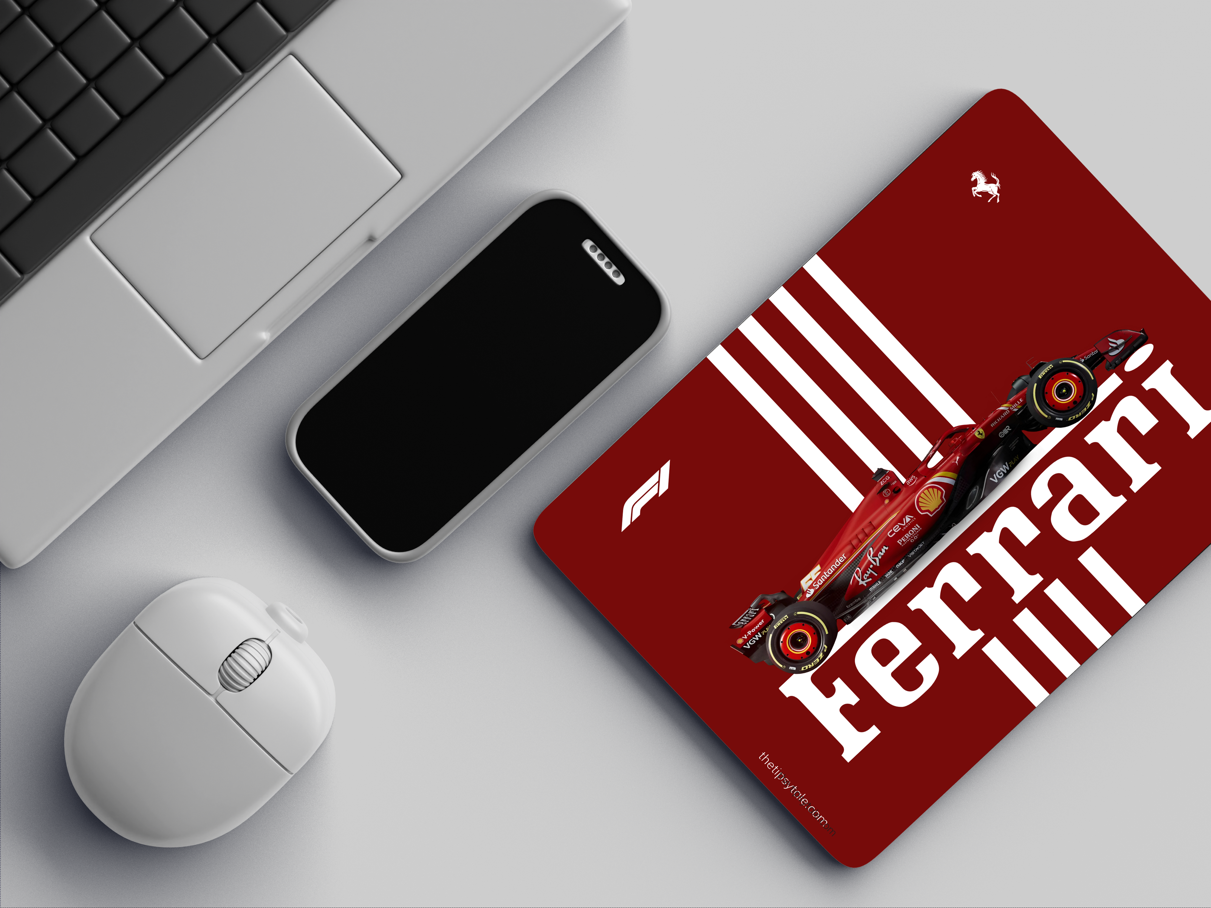 "ROSSO CORSA #SCUDERIA FERRARI" Mousepad Enhance Your Workspace with Style