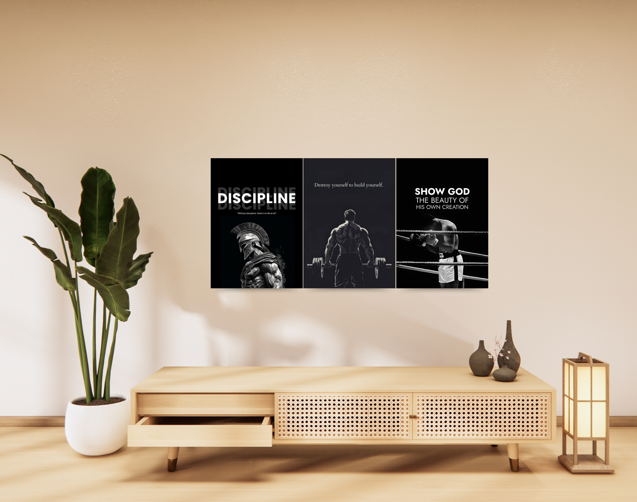 "SELF MOTIVATION QUOTES: MEN STRENGTH VERSION"- Shiny & Sturdy Metallic Poster Art That Pops & Sticks