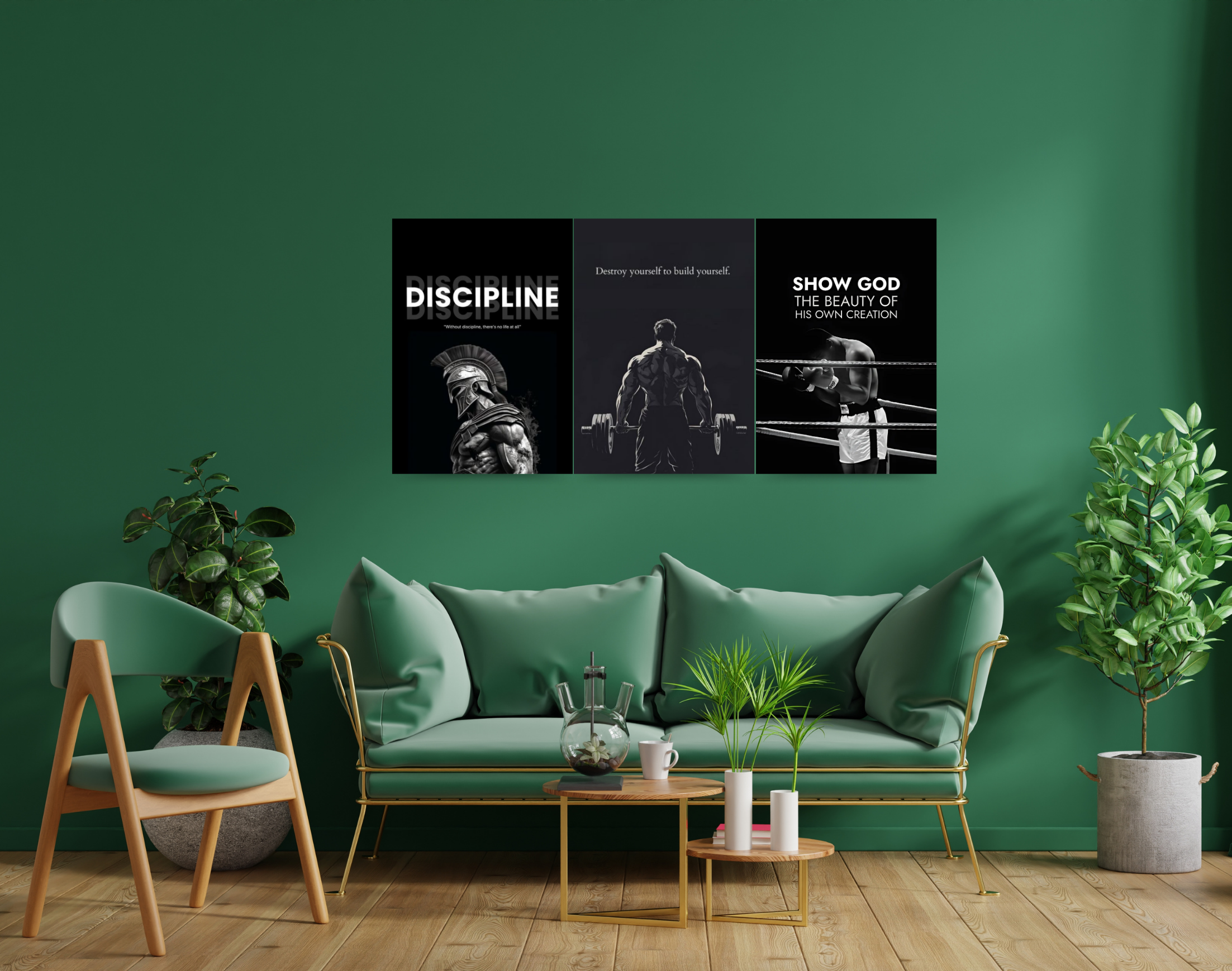 "SELF MOTIVATION QUOTES: MEN STRENGTH VERSION"- Shiny & Sturdy Metallic Poster Art That Pops & Sticks