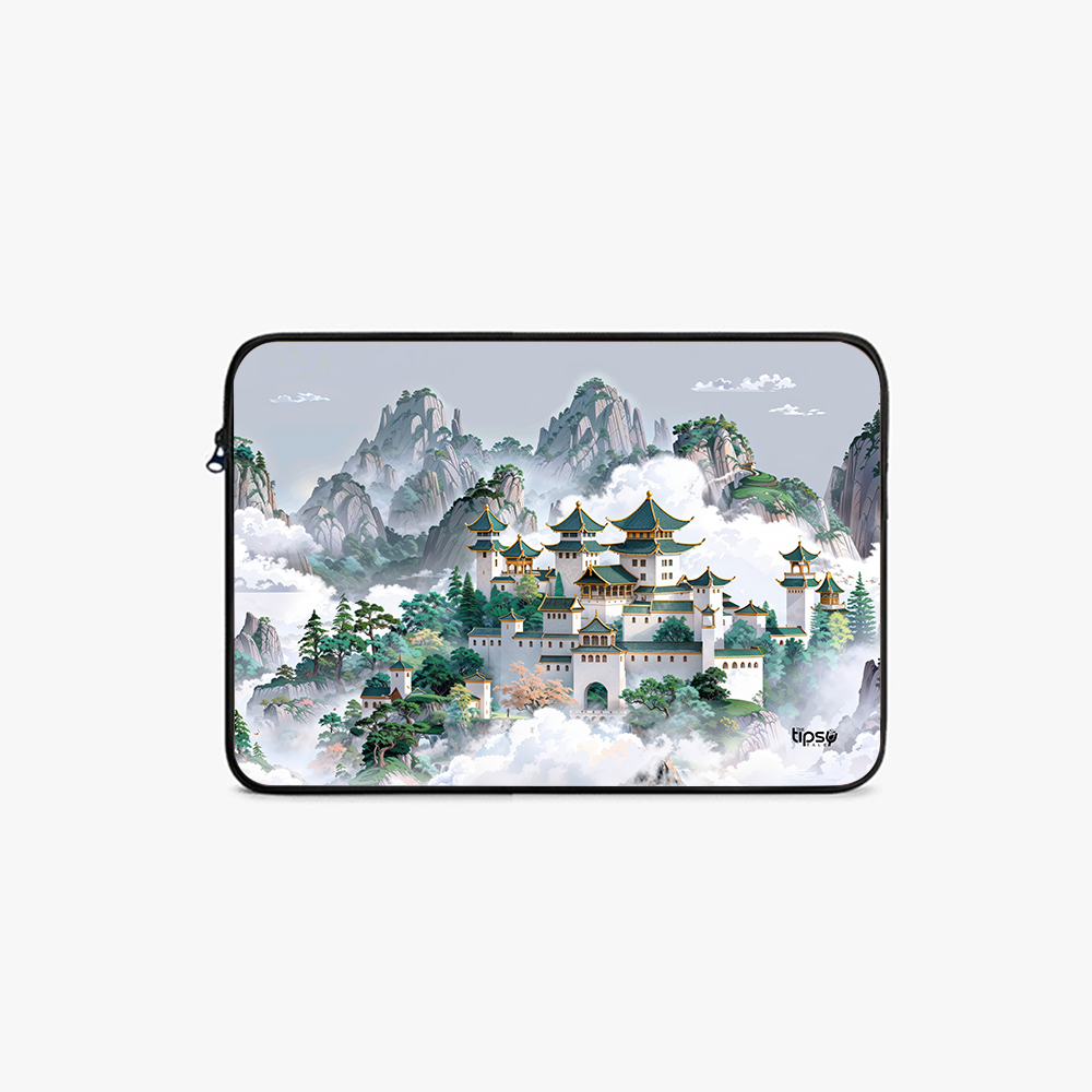 "CELESTIAL PAGODA" -Laptop Sleeves:Bold Modern Design for Every Size