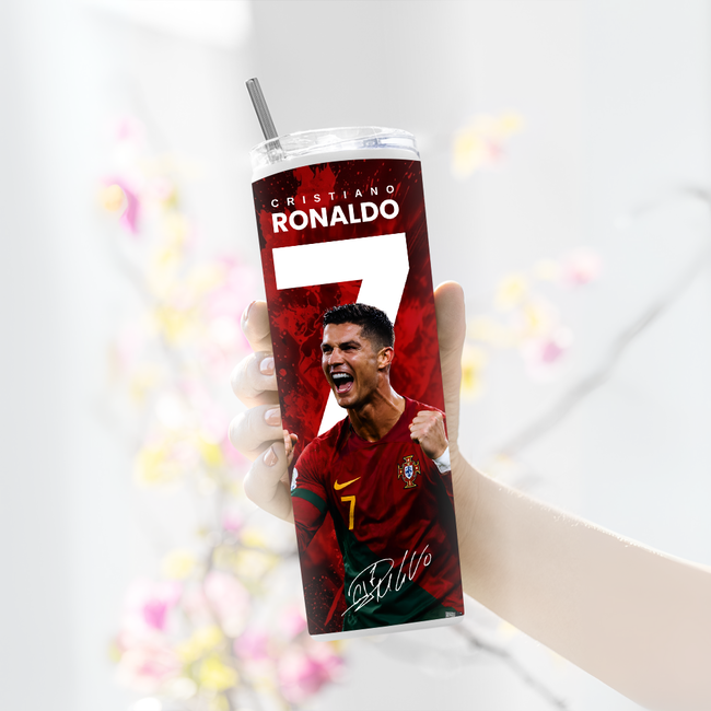"RONALDO THE ONE AND ONLY" Tumbler with Metal Straw