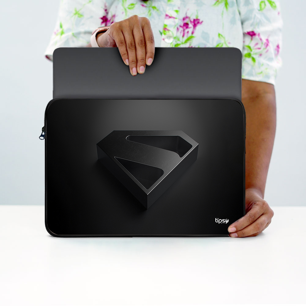 "SUPERMAN-BLACK EDITION" -Laptop Sleeves:Bold Modern Design for Every Size