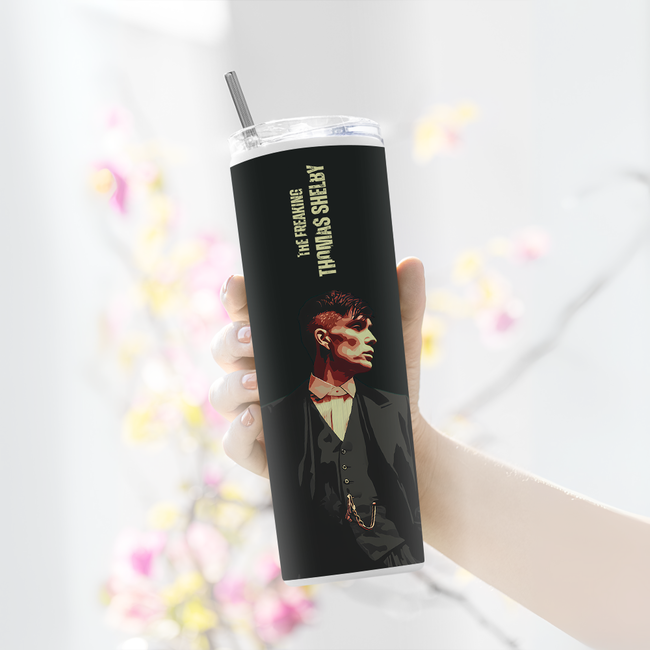 "FREAKING THOMAS SHELBY" Tumbler with Metal Straw