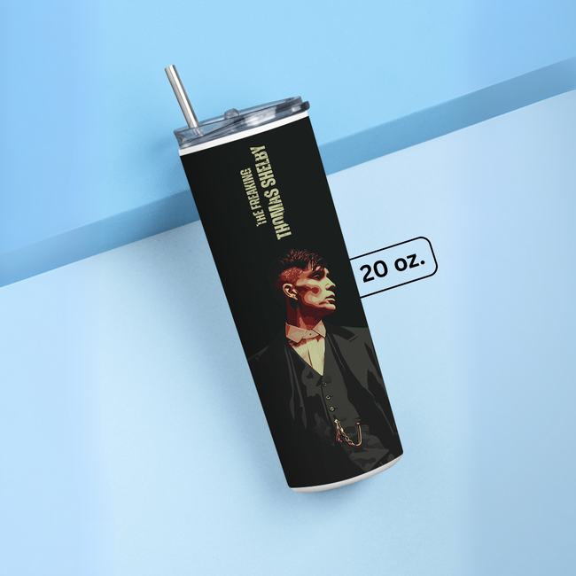 "FREAKING THOMAS SHELBY" Tumbler with Metal Straw
