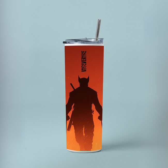 "WOLVERINE IN HIS PRIME" Tumbler with Metal Straw