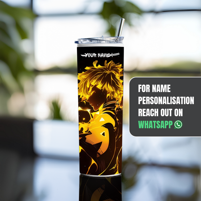 "ZENITSU ART WORK" Tumbler with Metal Straw
