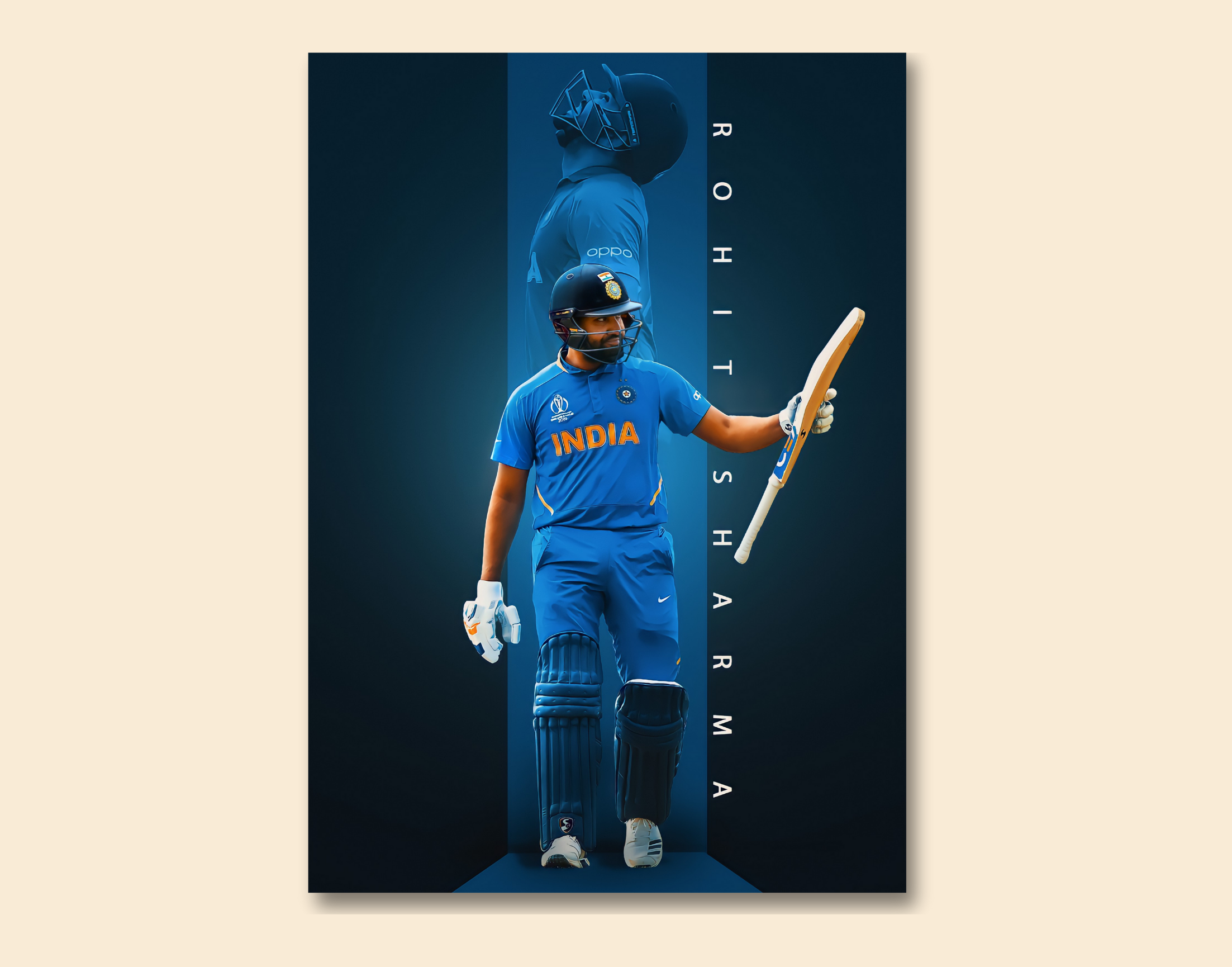 "Rohit Sharma- Hitman"- Shiny & Sturdy Metallic Poster  Art That Pops & Sticks