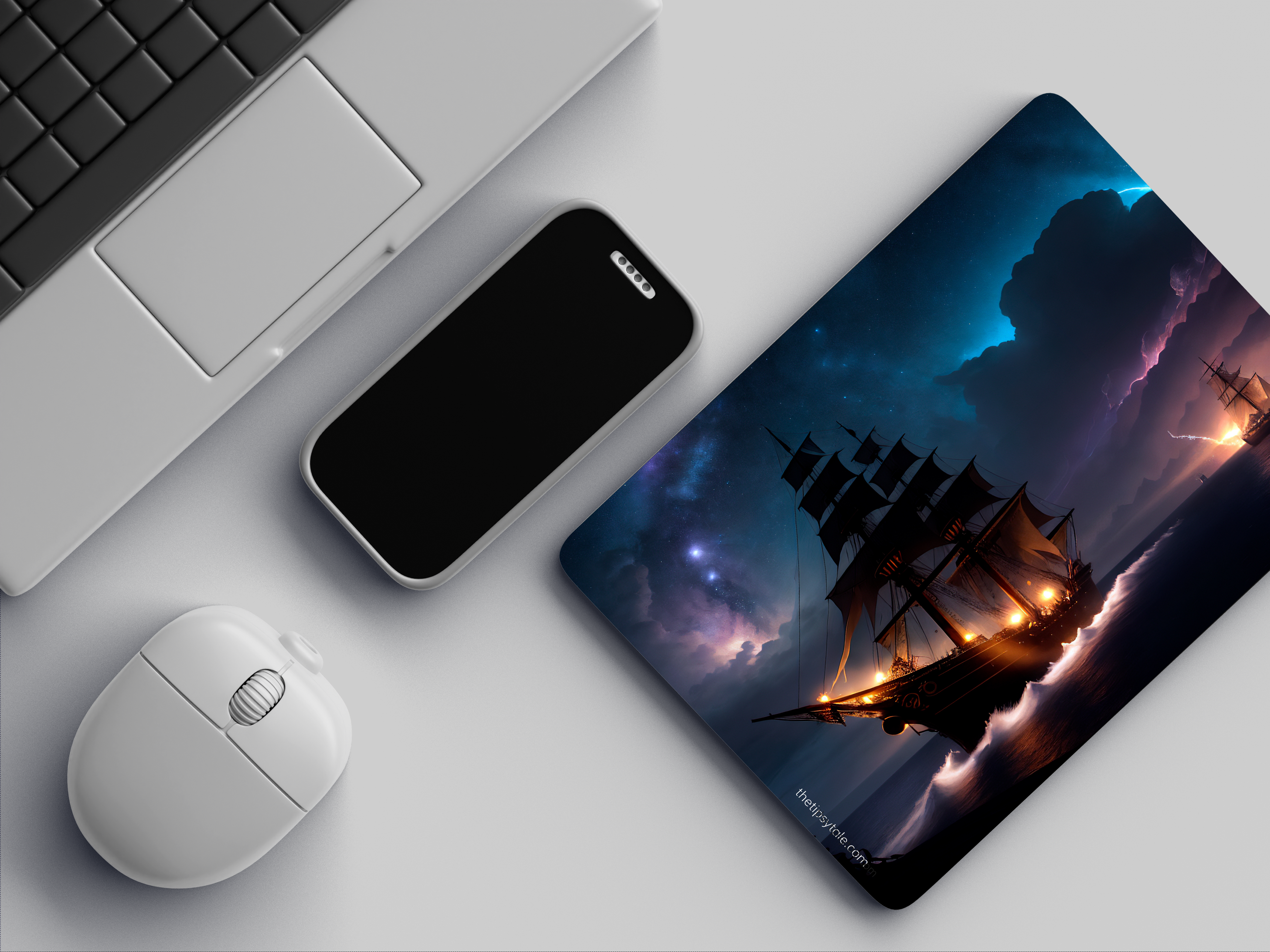 "IN THE WAVES-SHIP" Mousepad Enhance Your Workspace with Style