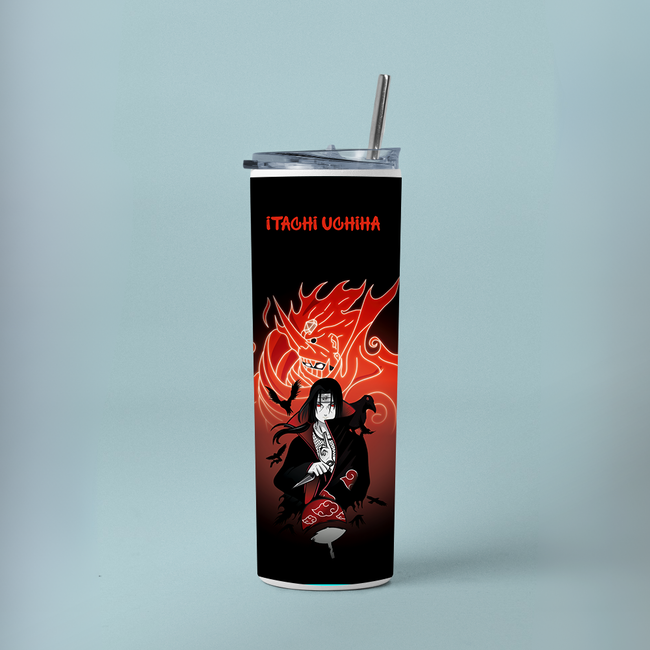 "ITACHI UCHIHA - THE OG POWER" Tumbler with Metal Straw