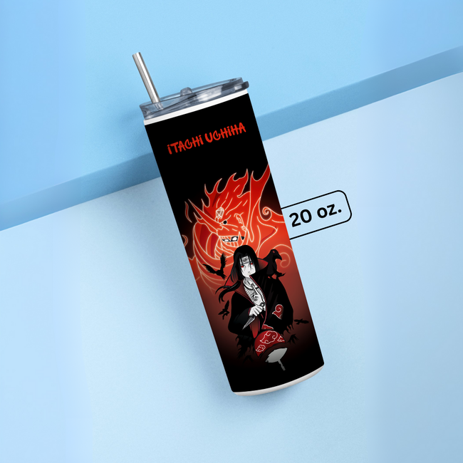 "ITACHI UCHIHA - THE OG POWER" Tumbler with Metal Straw