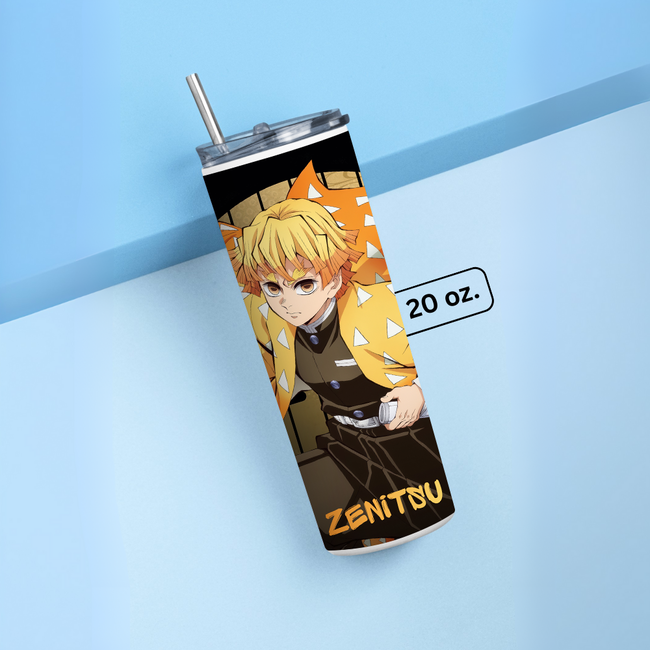 "ZENITSU - THE OG DEMON SLAYER" Tumbler with Metal Straw