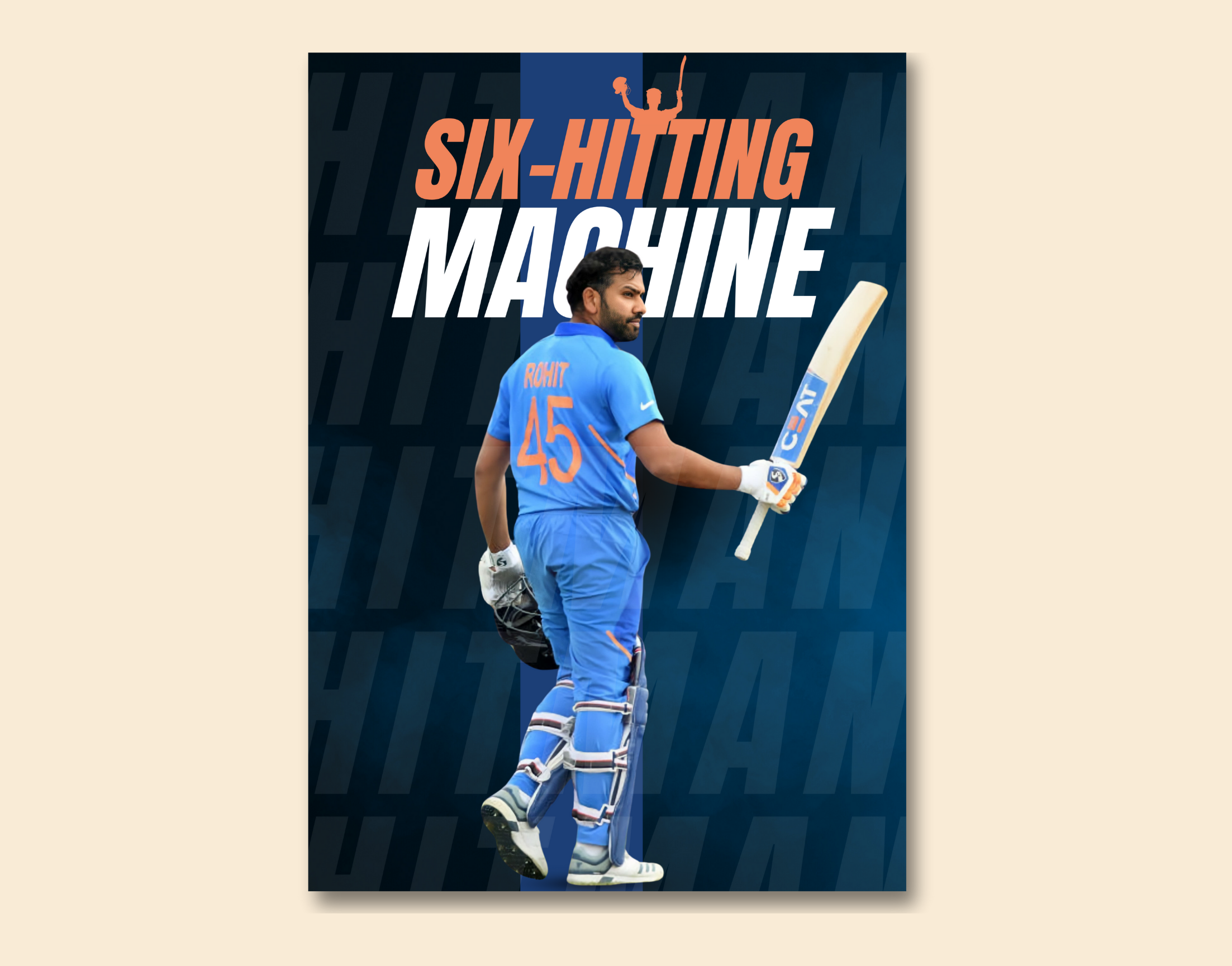 "Rohit Sharma: 36 in a over"- Shiny & Sturdy Metallic Poster  Art That Pops & Sticks