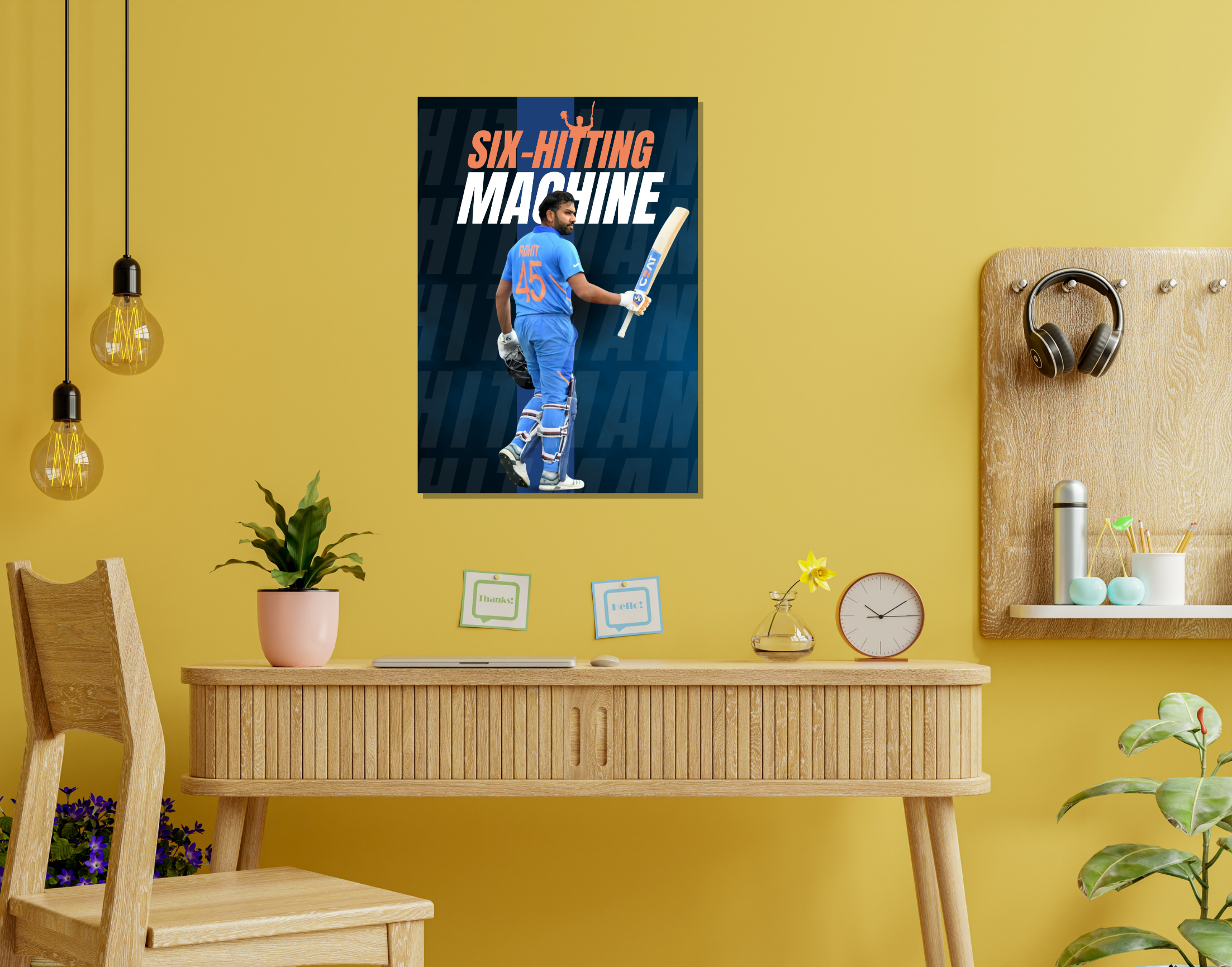 "Rohit Sharma: 36 in a over"- Shiny & Sturdy Metallic Poster  Art That Pops & Sticks
