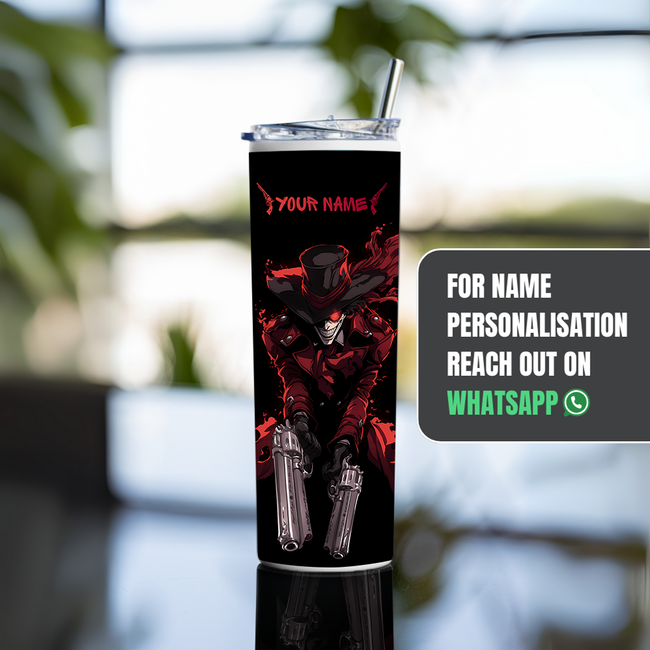 "ALUCARD GUNS" Tumbler with Metal Straw