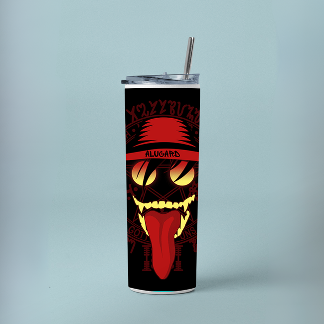 "ALUCARD EVIL LAUGH" Tumbler with Metal Straw