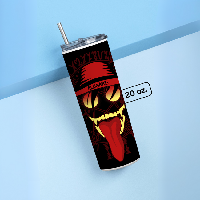 "ALUCARD EVIL LAUGH" Tumbler with Metal Straw