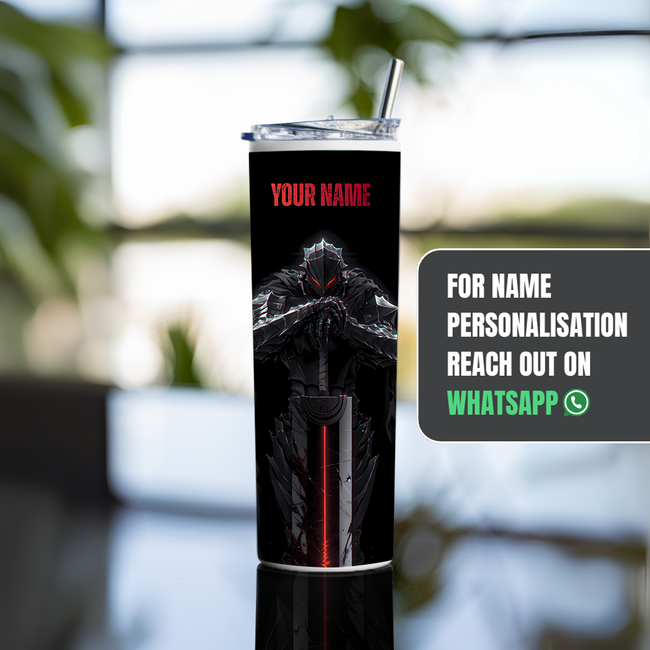 "GUTS BLACK" Tumbler with Metal Straw