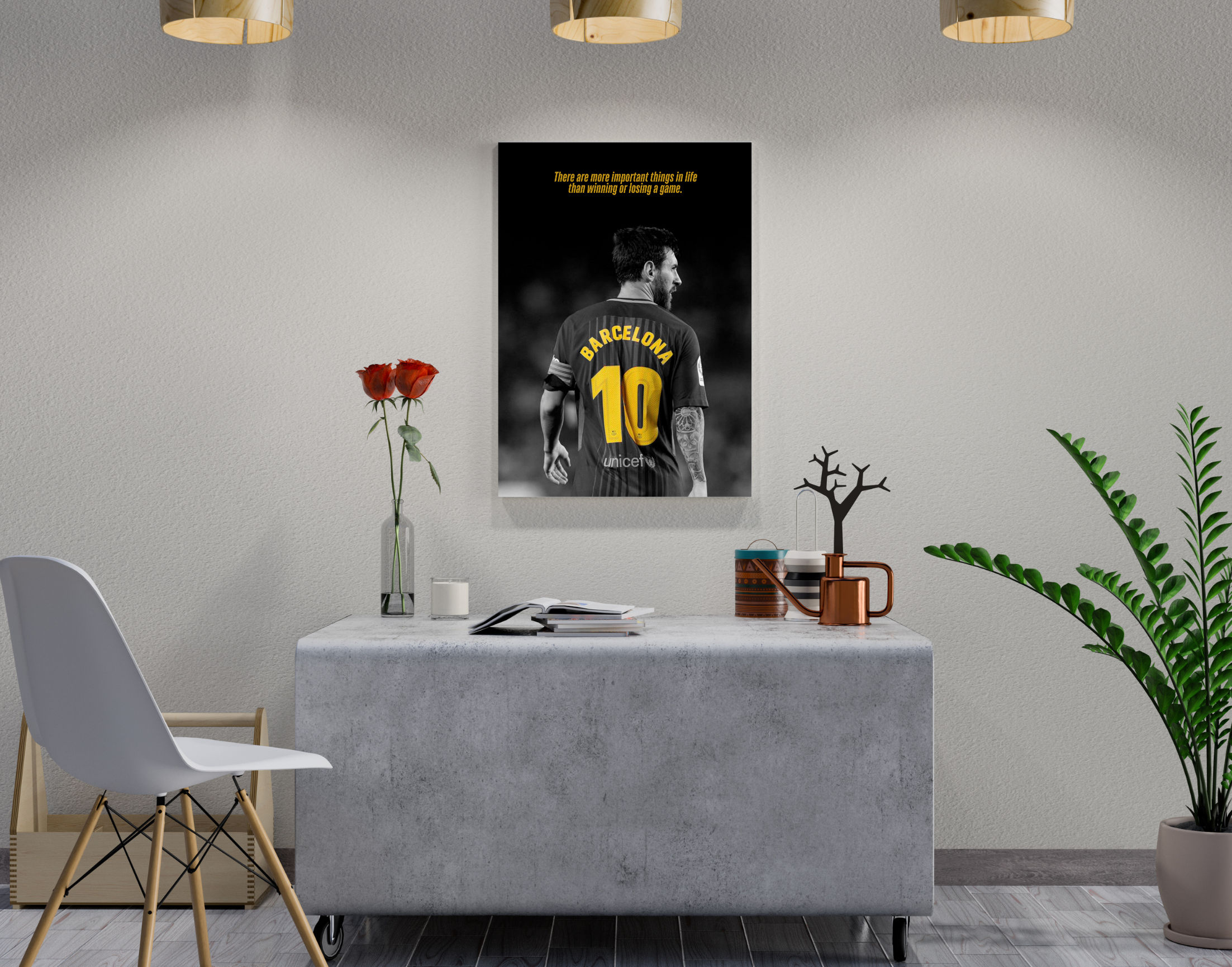 "Barcelona 10:Messi "- Shiny & Sturdy Metallic Poster Art That Pops & Sticks