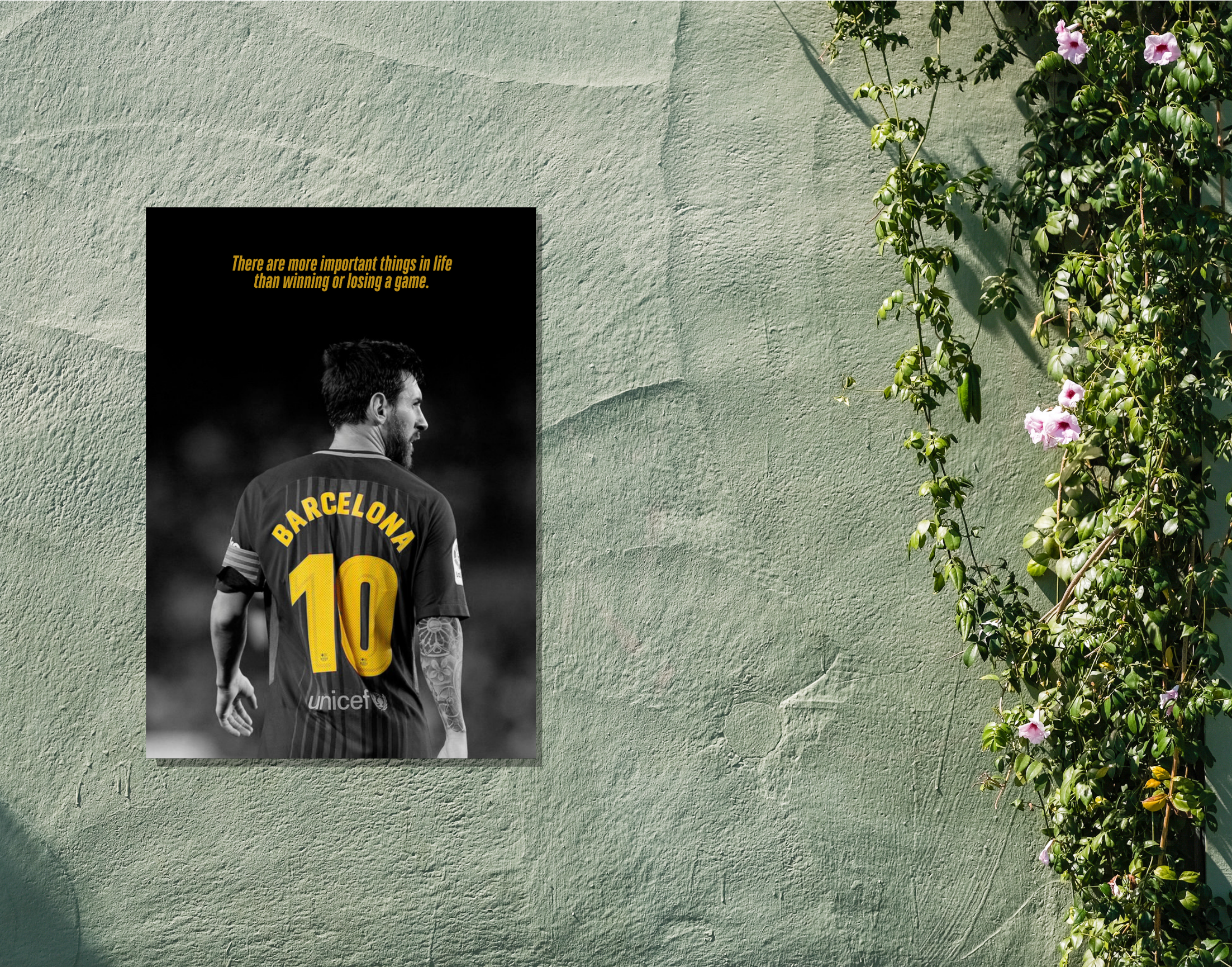 "Barcelona 10:Messi "- Shiny & Sturdy Metallic Poster Art That Pops & Sticks