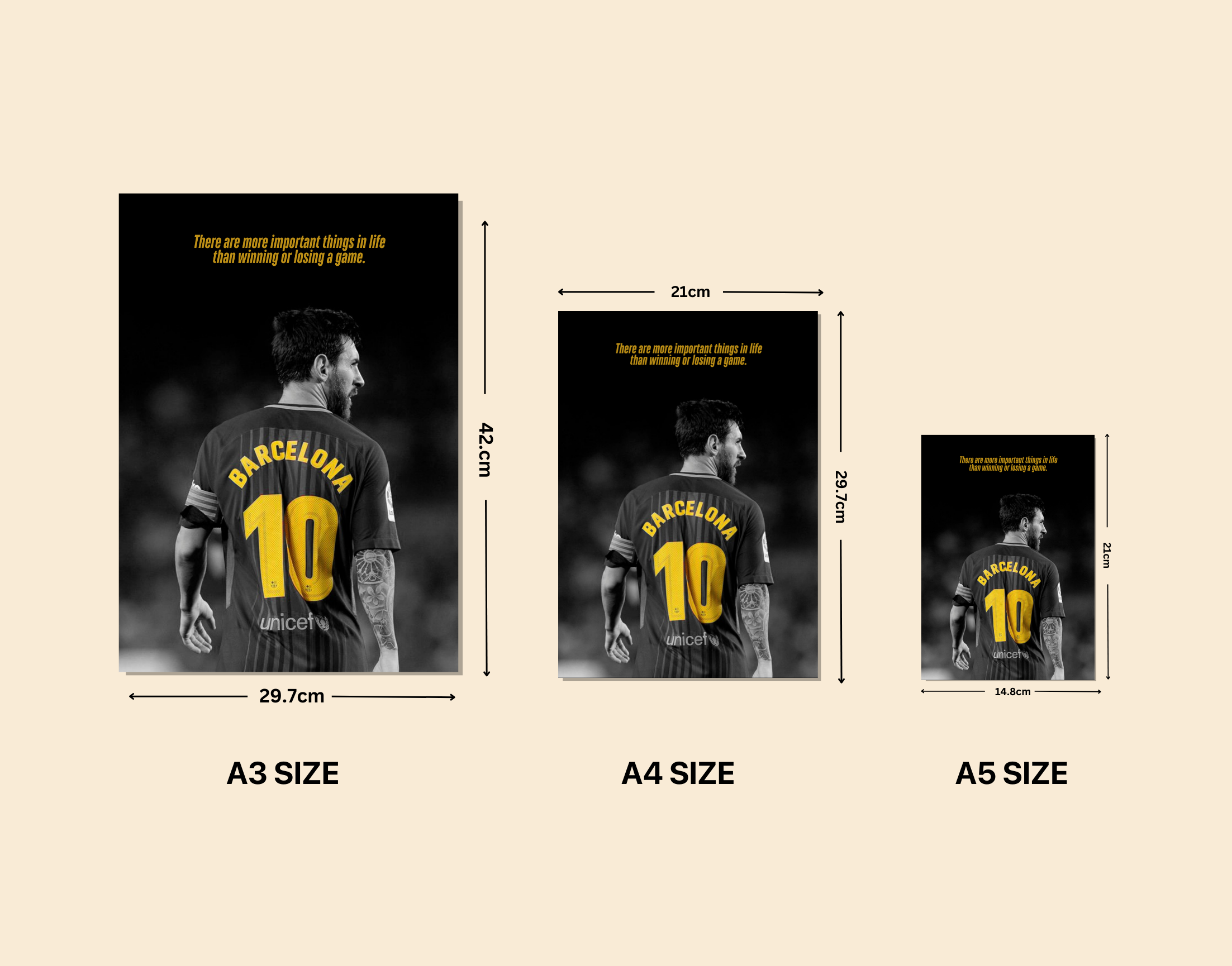 "Barcelona 10:Messi "- Shiny & Sturdy Metallic Poster Art That Pops & Sticks