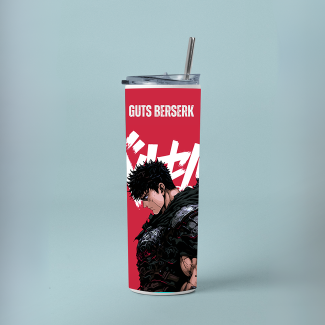 "GUTS BERSERK - FEARLESS" Tumbler with Metal Straw