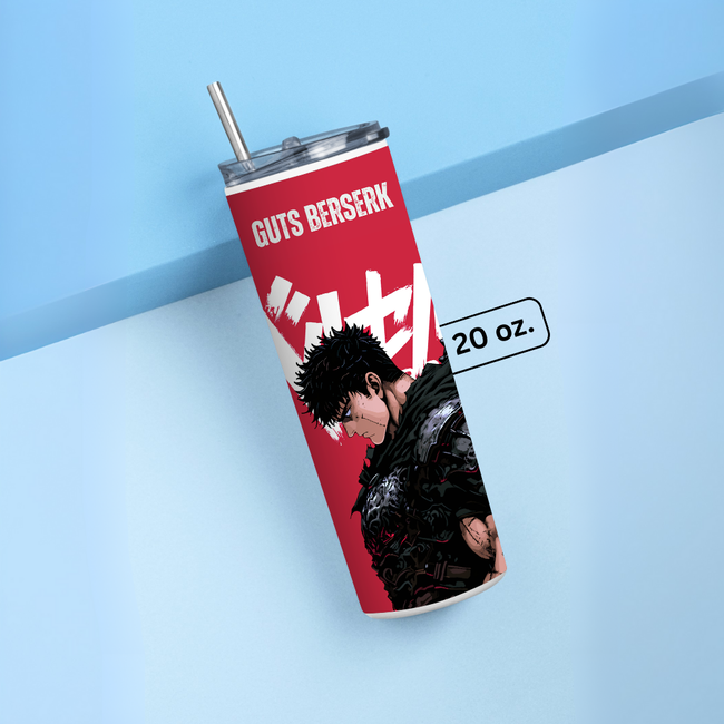 "GUTS BERSERK - FEARLESS" Tumbler with Metal Straw
