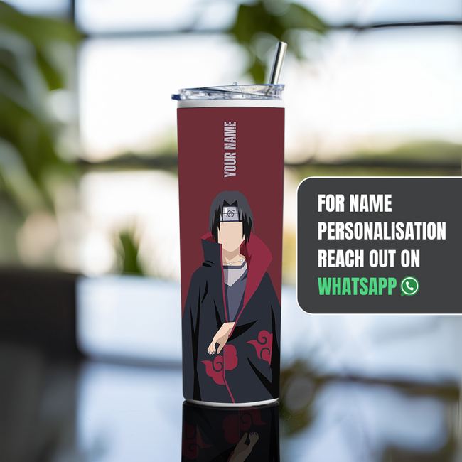 "ITACHI UCHIHA - MINIMAL ART" Tumbler with Metal Straw
