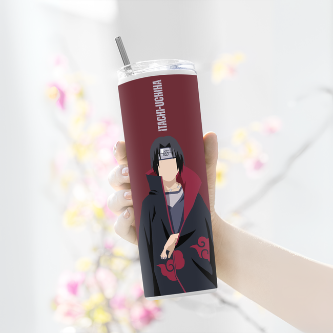 "ITACHI UCHIHA - MINIMAL ART" Tumbler with Metal Straw