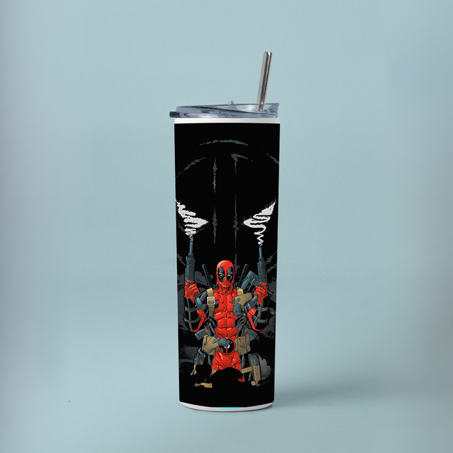 "DEADPOOL - ART WORKS" Tumbler with Metal Straw
