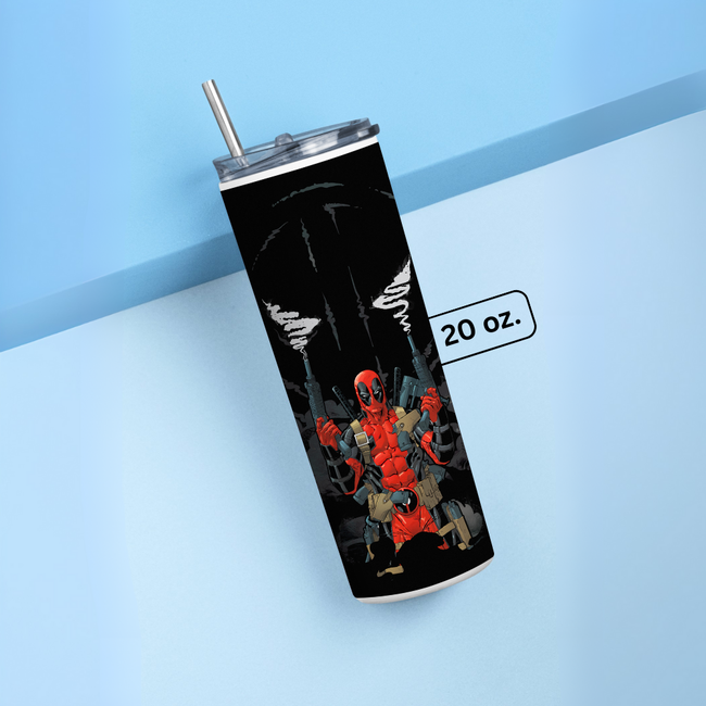 "DEADPOOL - ART WORKS" Tumbler with Metal Straw