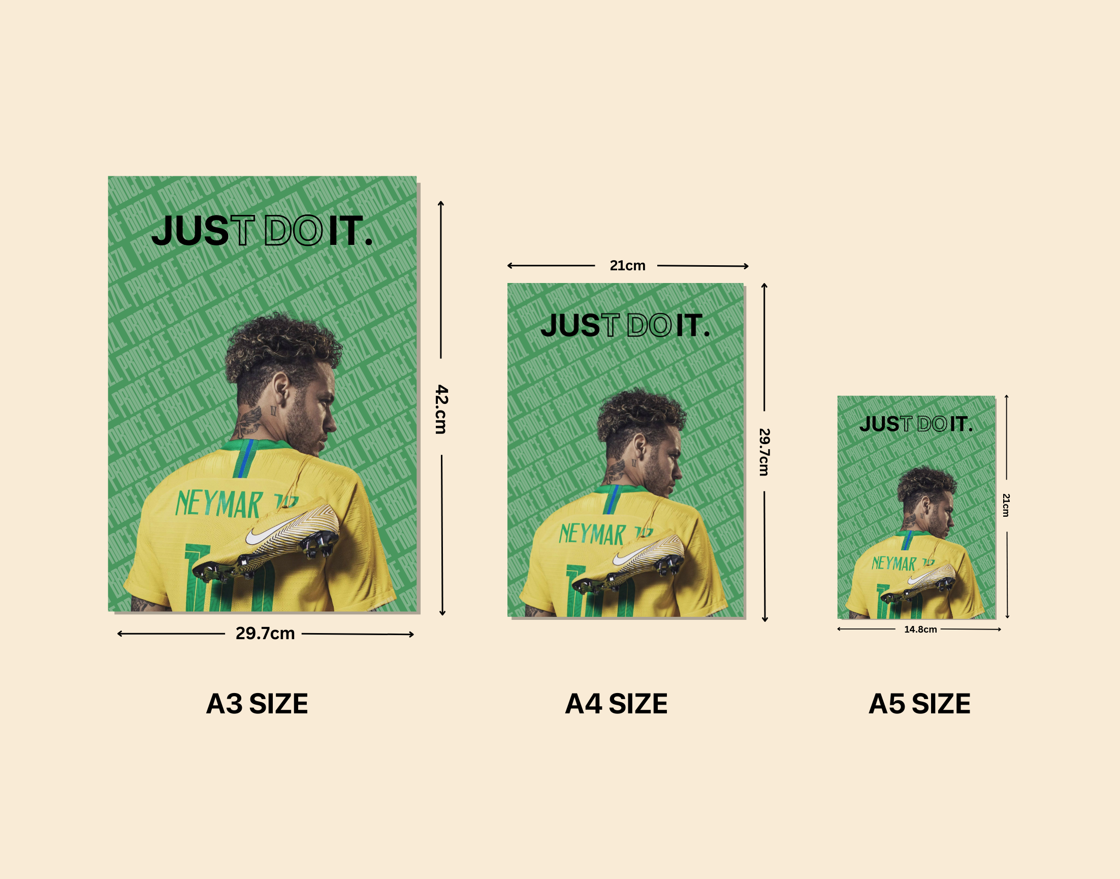 "Just Do It: Neymar"- Shiny & Sturdy Metallic Poster  Art That Pops & Sticks