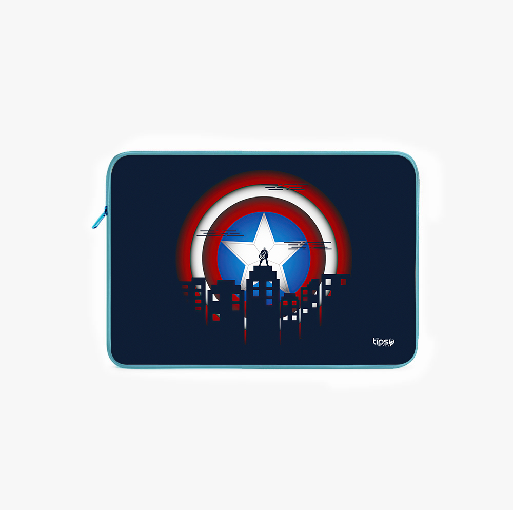 "CAPTAIN AMERICA ON A MISSION" -Laptop Sleeves:Bold Modern Design for Every Size
