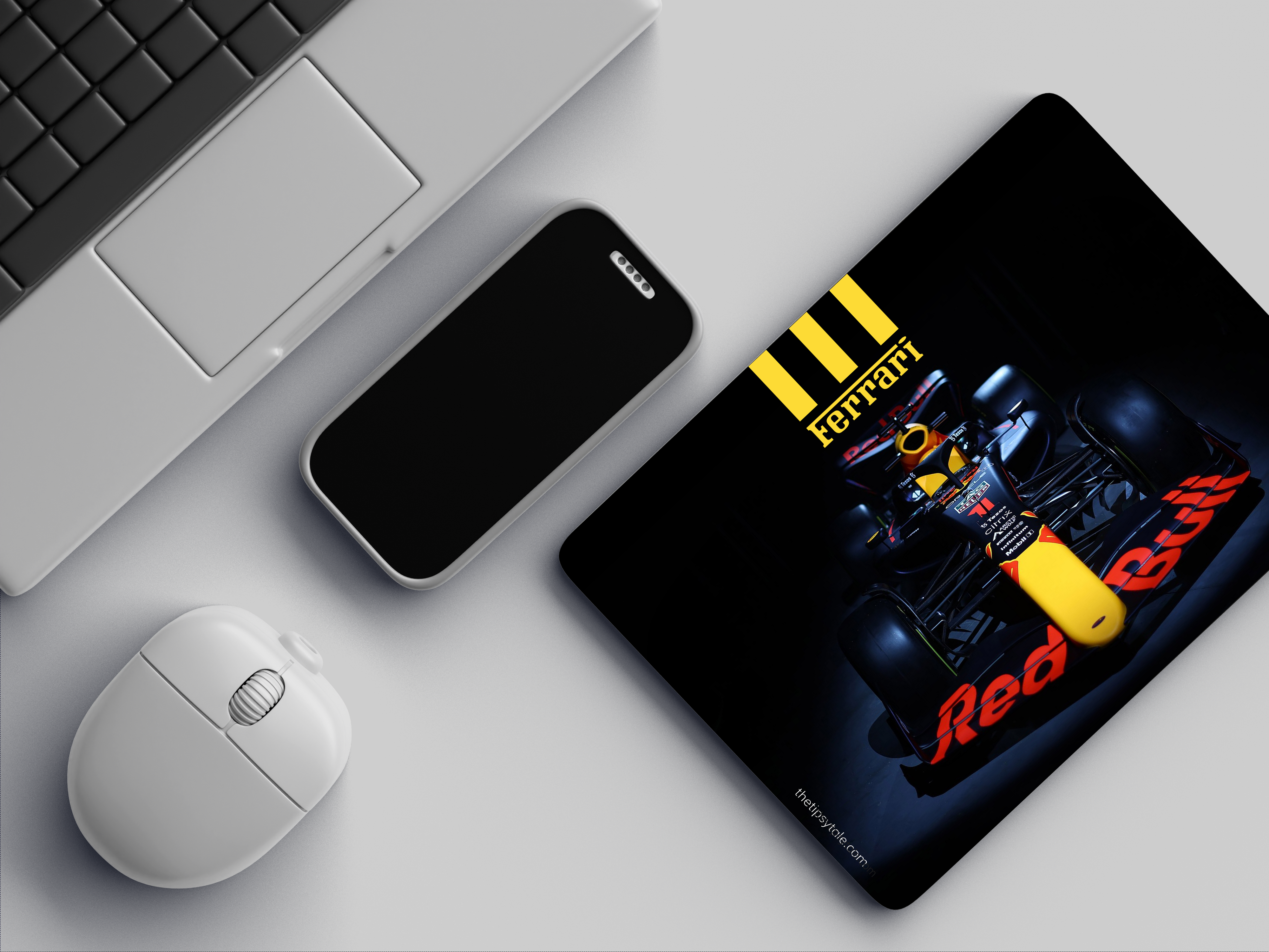 "SCUDERIA FERRARI - MAX VERSTAPPEN" Mousepad Enhance Your Workspace with Style