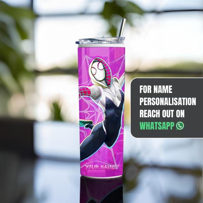 "SPIDER GWEN" Tumbler with Metal Straw