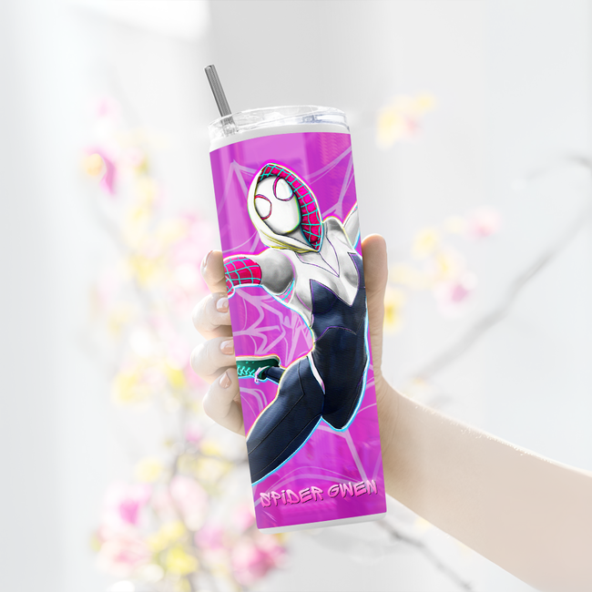 "SPIDER GWEN" Tumbler with Metal Straw