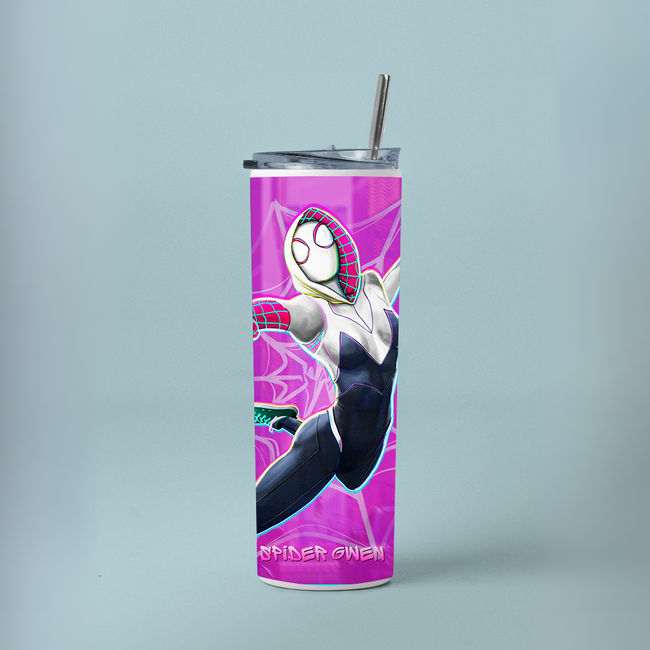 "SPIDER GWEN" Tumbler with Metal Straw
