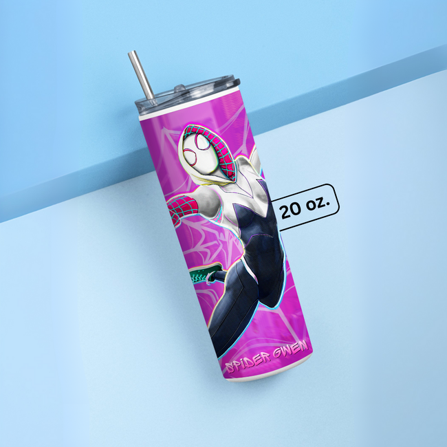 "SPIDER GWEN" Tumbler with Metal Straw