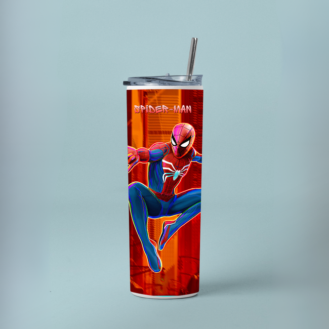 "SPIDEY- BRAND NEW" Tumbler with Metal Straw