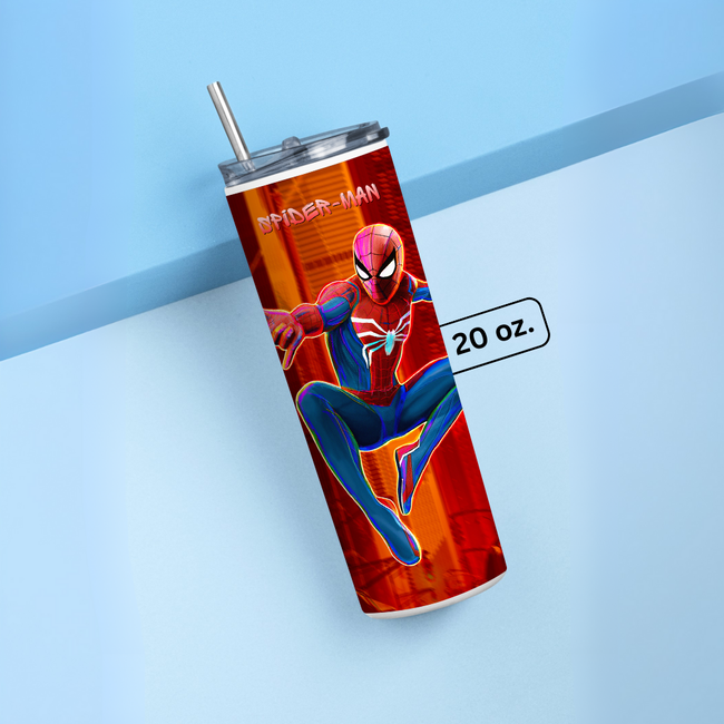 "SPIDEY- BRAND NEW" Tumbler with Metal Straw
